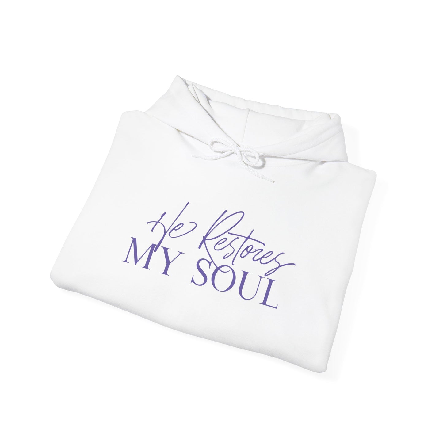 Unisex Heavy Blend™ Hooded Sweatshirt He Restores My Soul