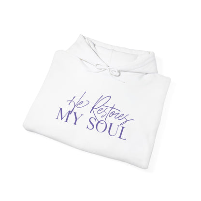 Unisex Heavy Blend™ Hooded Sweatshirt He Restores My Soul