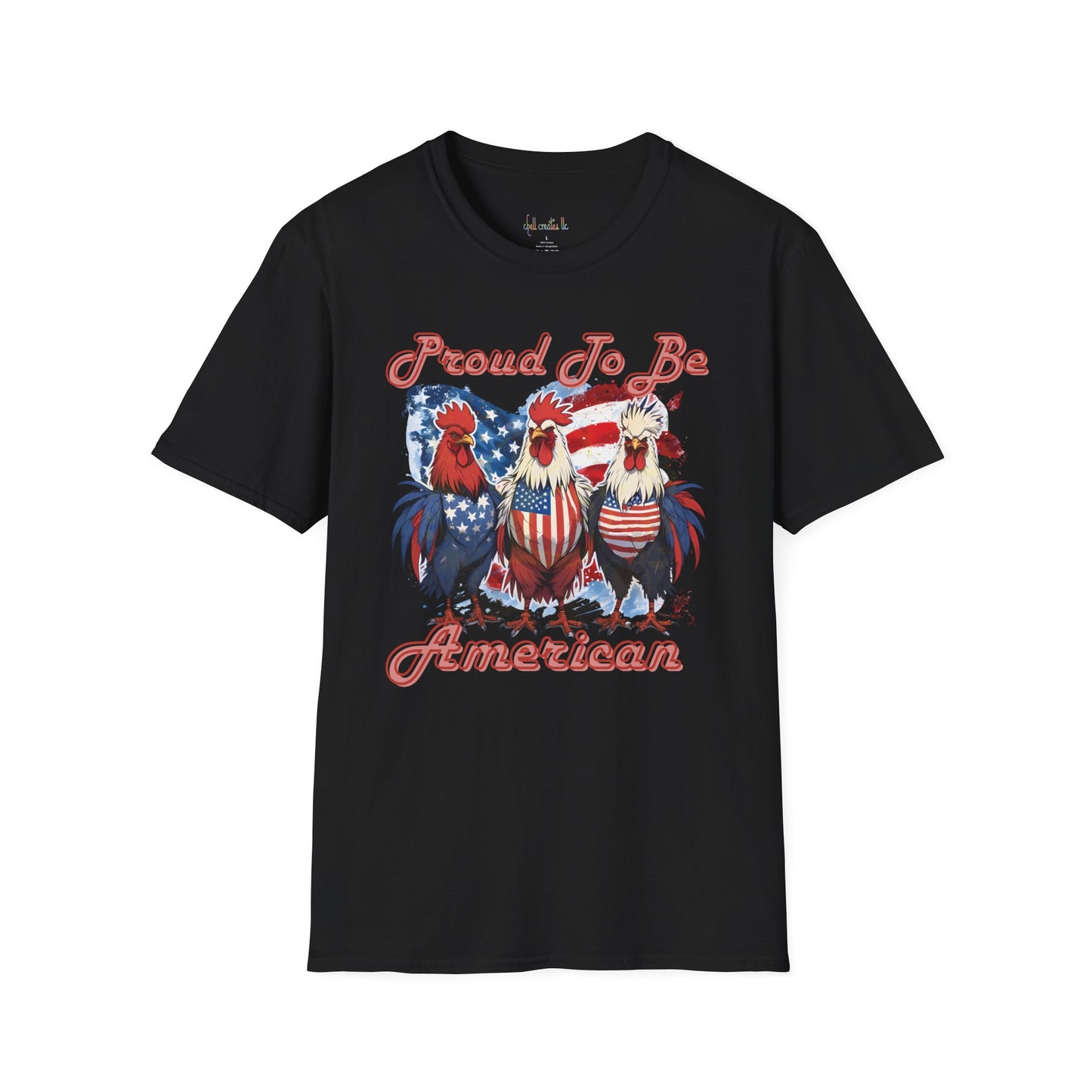 Proud To Be American Roosters T-Shirt for Celebrations, Unisex American Pride Tee, Fourth of July Apparel, Gifts for Freedom Lovers, Summer Fest Tee