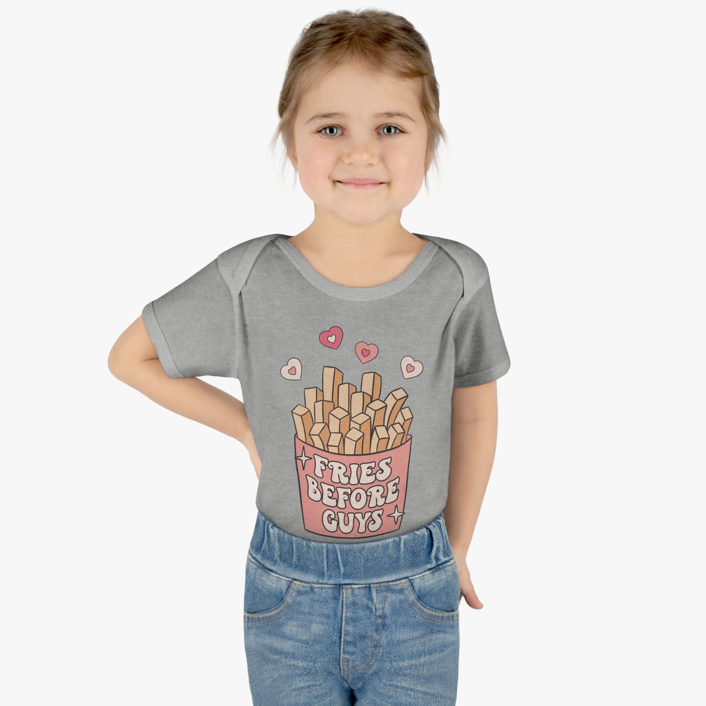 Infant Baby Rib Bodysuit "Fries Before Guys"