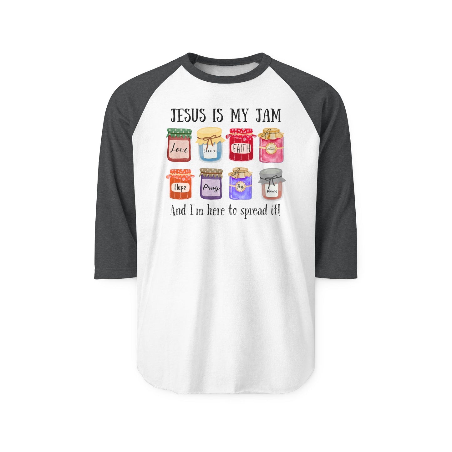 Jesus Is My Jam Unisex Raglan Shirt | Faith-Based Apparel, Christian Tee, Religious Gift, Casual Wear, Summer Essentials