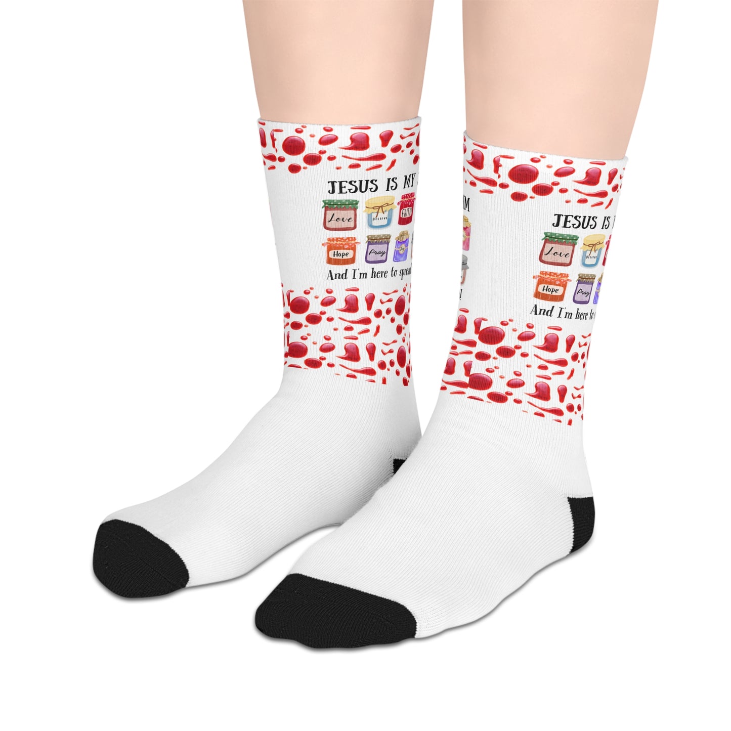 Fun Jesus is my Jam-Themed Mid-Length Socks, Playful, Cozy Style for Everyday Wear, Trendy Sock [...]