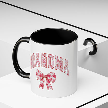 Grandma Pink Chinoiserie Floral Accent Coffee Mug - Perfect Gift for Mother's Day & Grandparent's Day