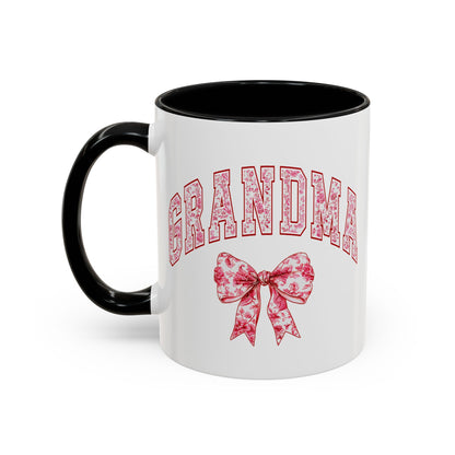 Grandma Pink Chinoiserie Floral Accent Coffee Mug - Perfect Gift for Mother's Day & Grandparent's Day