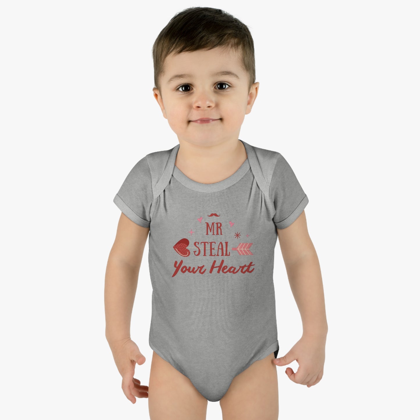 Infant Baby Rib Bodysuit "Mr. Steal Your Heart"