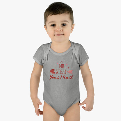 Infant Baby Rib Bodysuit "Mr. Steal Your Heart"