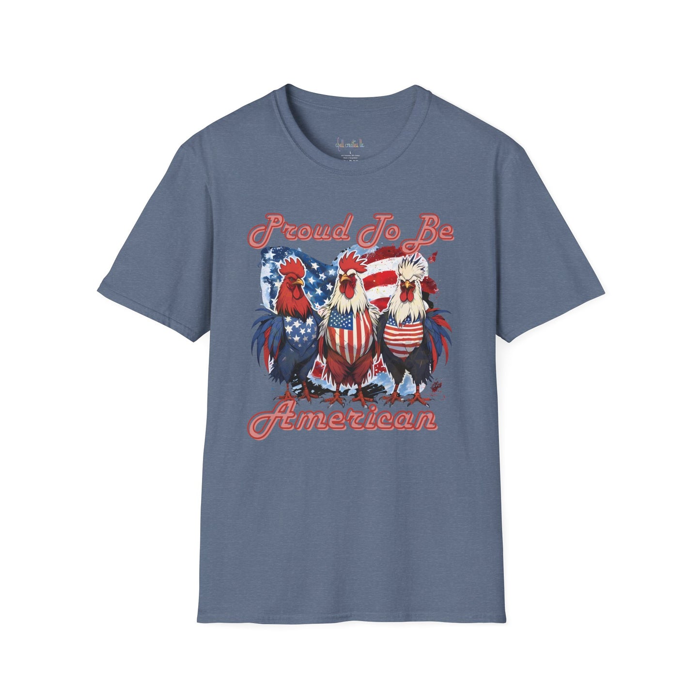 Proud To Be American Roosters T-Shirt for Celebrations, Unisex American Pride Tee, Fourth of July Apparel, Gifts for Freedom Lovers, Summer Fest Tee