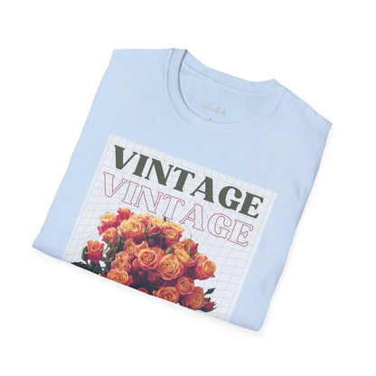 Unisex Softstyle T-Shirt Vintage red floral