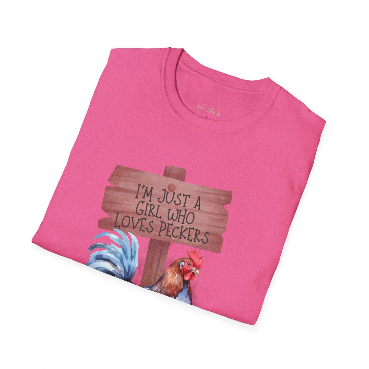 'Just A Girl Who Loves Pecker' Unisex Softstyle T-Shirt Colorful Tee, Gift for Friends, Casual Wear